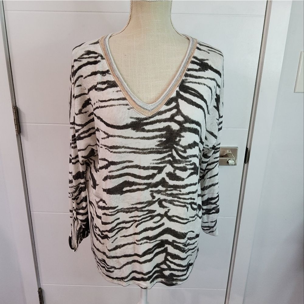 Free for Humanity Italy Animal Print Sweater One Size